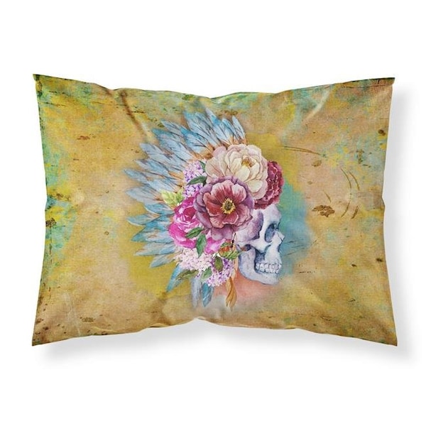 Jensendistributionservices Day of the Dead Flowers Skull Fabric Standard Pillowcase MI718641 - main